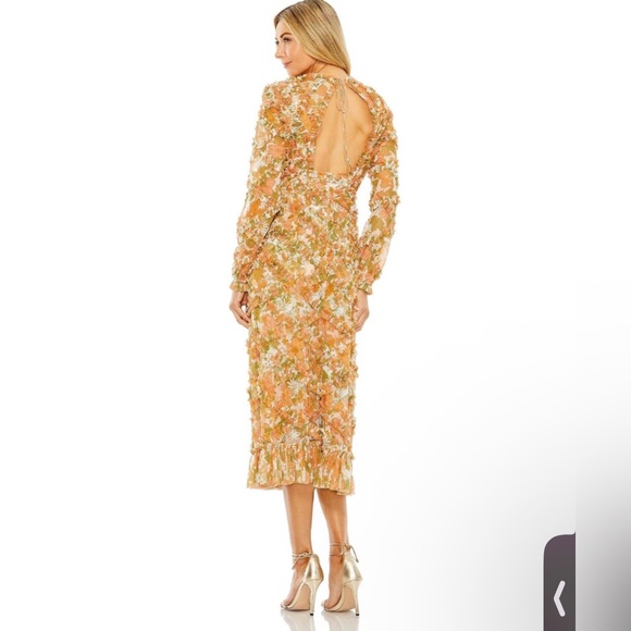 Mac Duggal 8134 Cutout Back Lattice Ruffle Dress - Picture 2 of 7